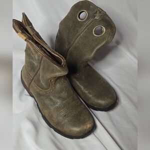 Twisted X Women's 6.5 Pull On Leather Brown Round Toe Cowboy Western Boots